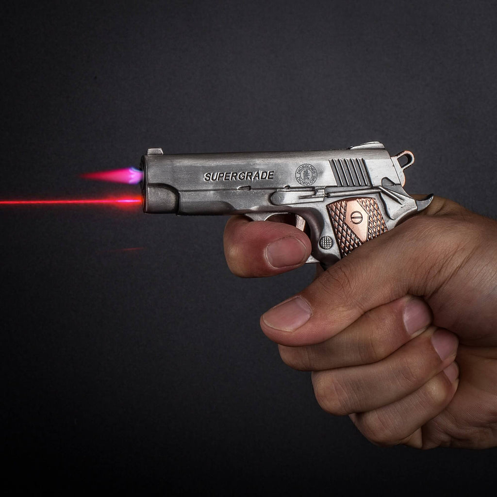 super 708 butane torch gun lighter and red laser pointer