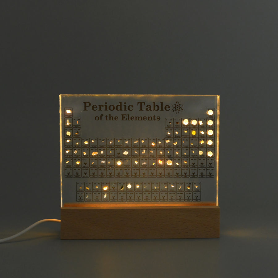 LED lights on periodic table of elements 