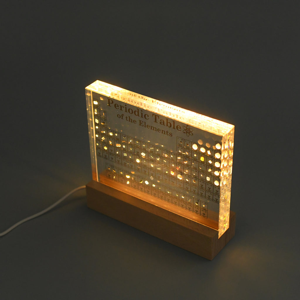 LED periodic table of elements light on side