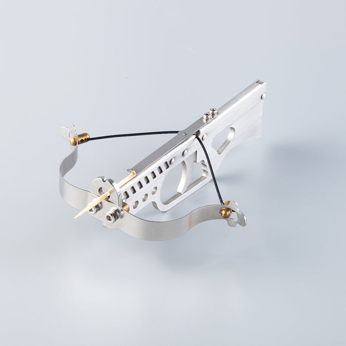 Silver Thron metal crossbow loaded with toothpick
