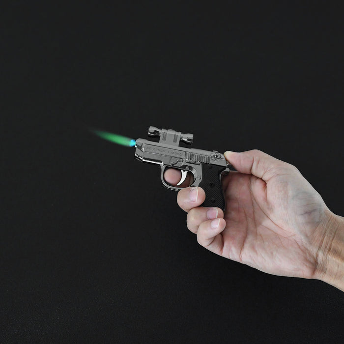 Lignose mini butane gun lighter and laser pointer scope 
