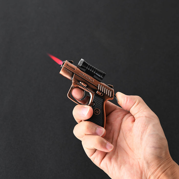 Jinx mini copper plated butane gun lighter and laser pointer scope