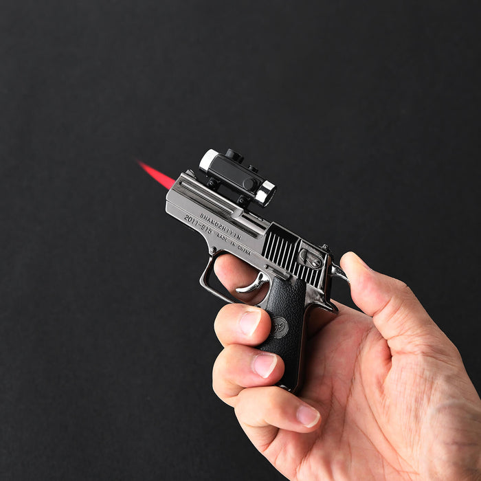 GQ 2011 mini butane gun lighter with laser pointer scope 