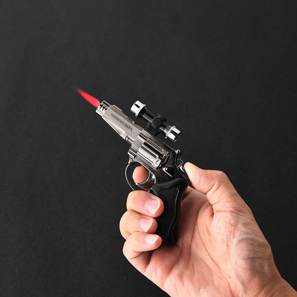 B PC butane gun lighter with a laser pointer 