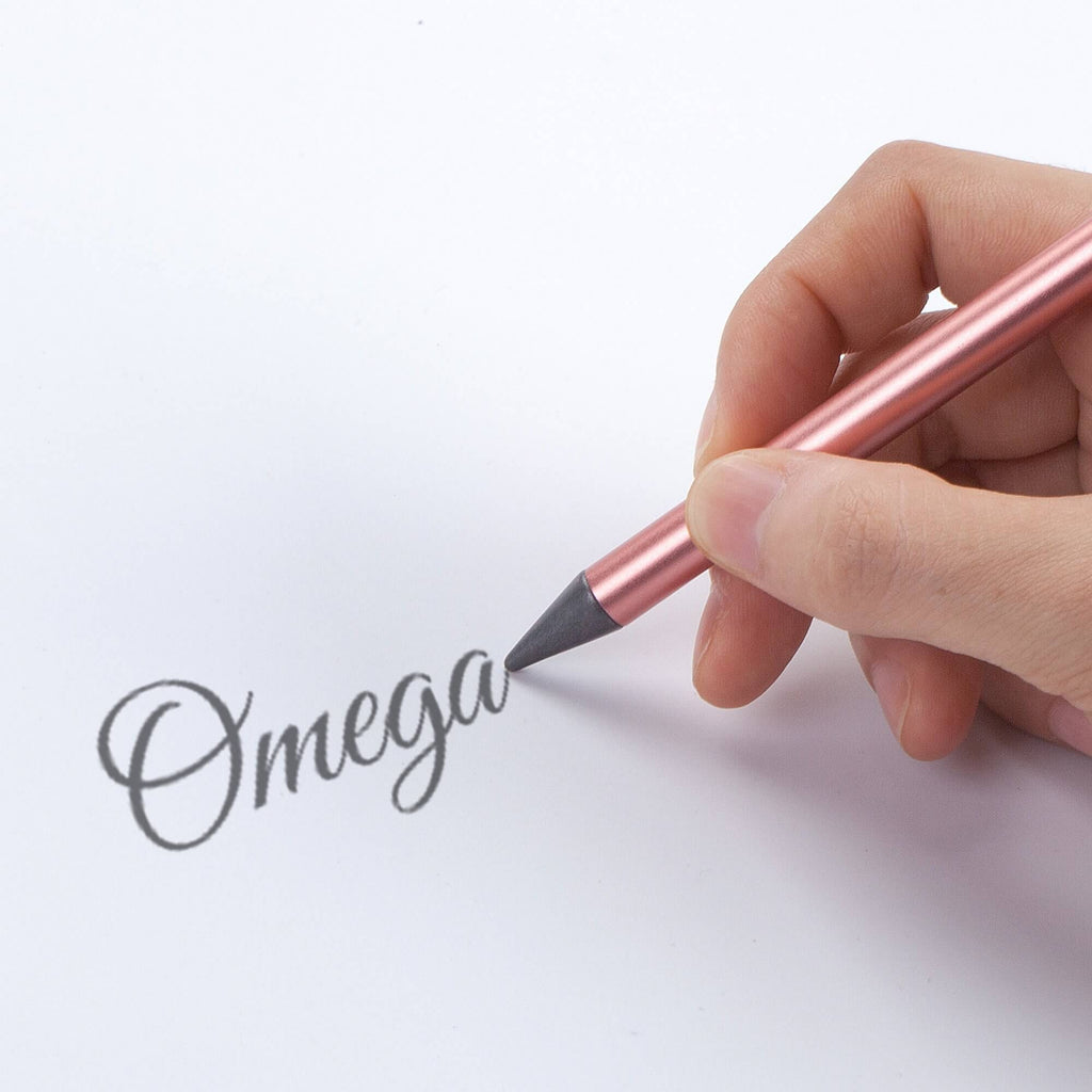 pink omega Axl pen with inkless metal tip