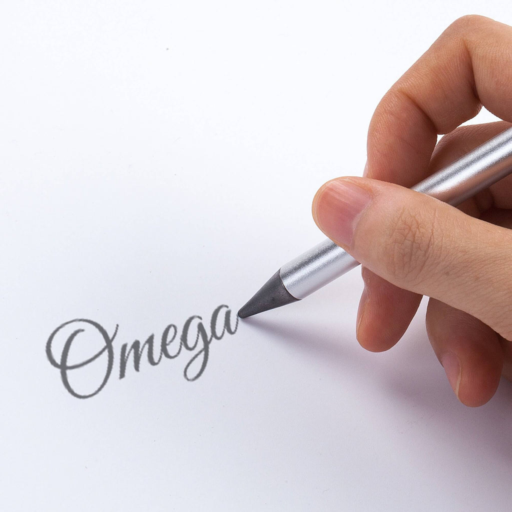 silver omega Axl pen with inkless metal tip 