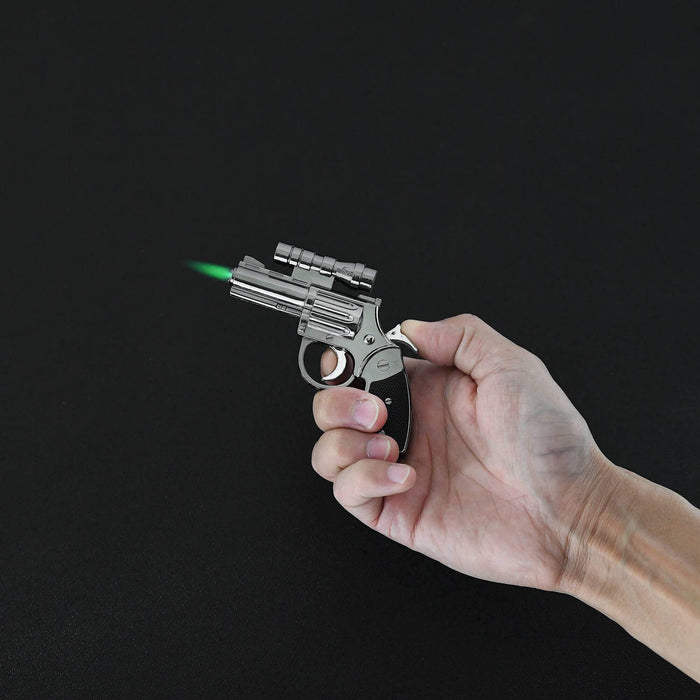 mini scope dark gray butane torch gun lighter and laser pointer scope