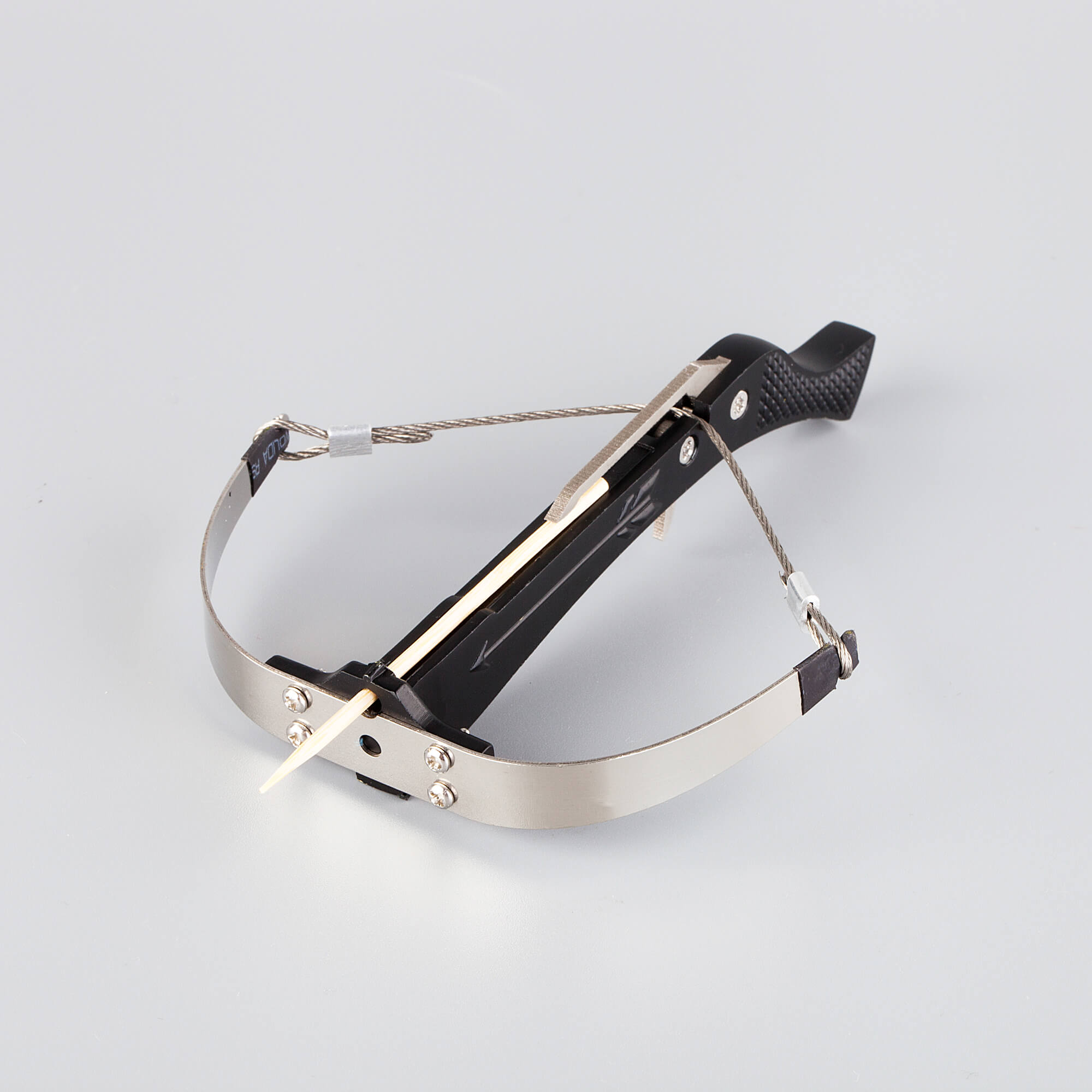 Mini, Bowman Toothpick Crossbow, Shooter – Black, Silver